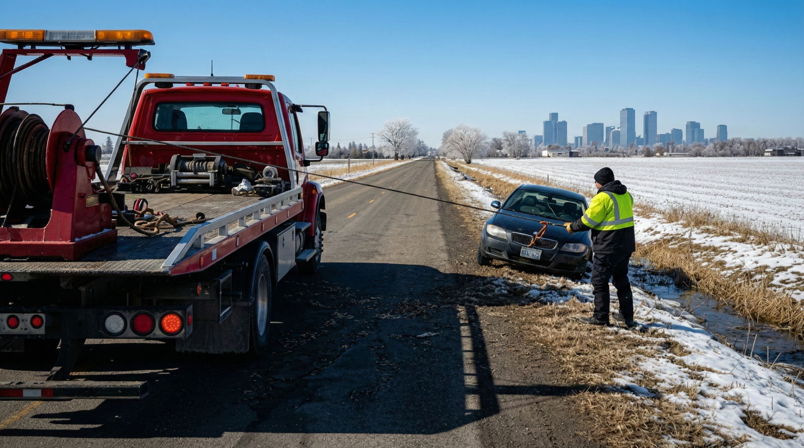 24/7 emergency towing truck Calgary Safe Towing Inc